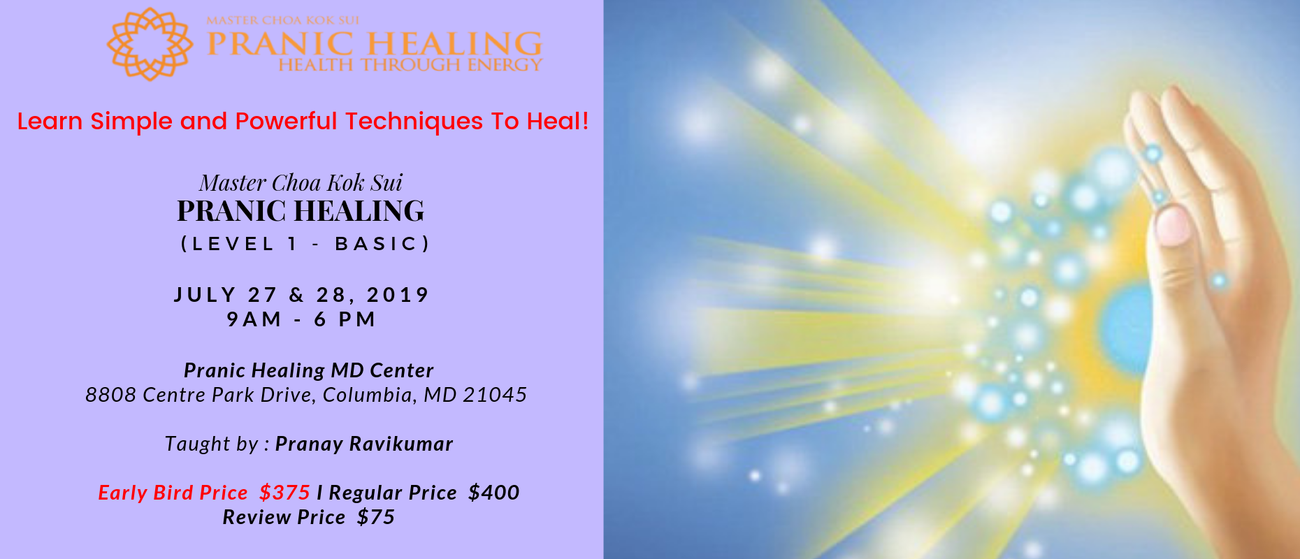Pranic Healing Level 1 Course Pranic Healing Level 1 Course